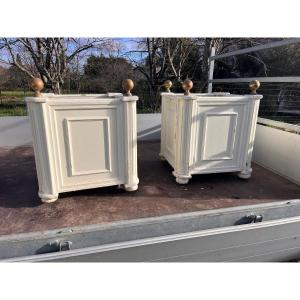 Pair Of Late 19th Century Wooden Planters 