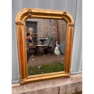 Miroir Louis Philippe En Bois Doré 