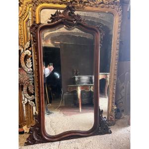 Miroir En Noyer De Style Louis XV 