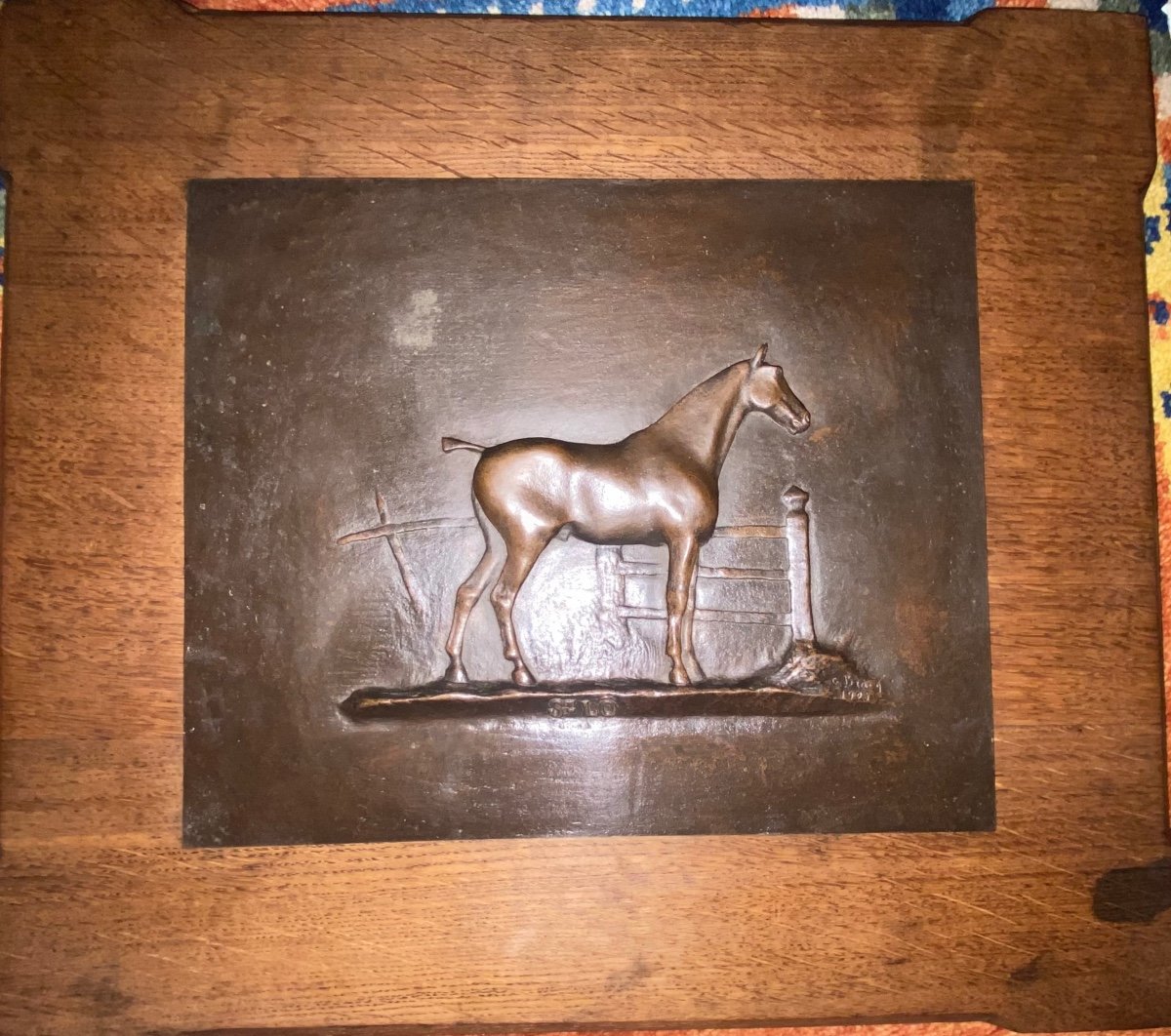 Horse Bronze Plaque 1928 St Lo