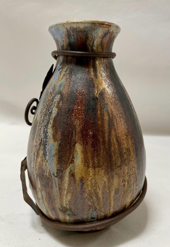 Small Guérin Vase With Wrought Iron-photo-2