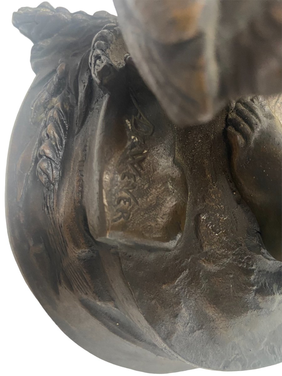 La Mascotte De Auguste Dewever Bronze Coquin .-photo-2