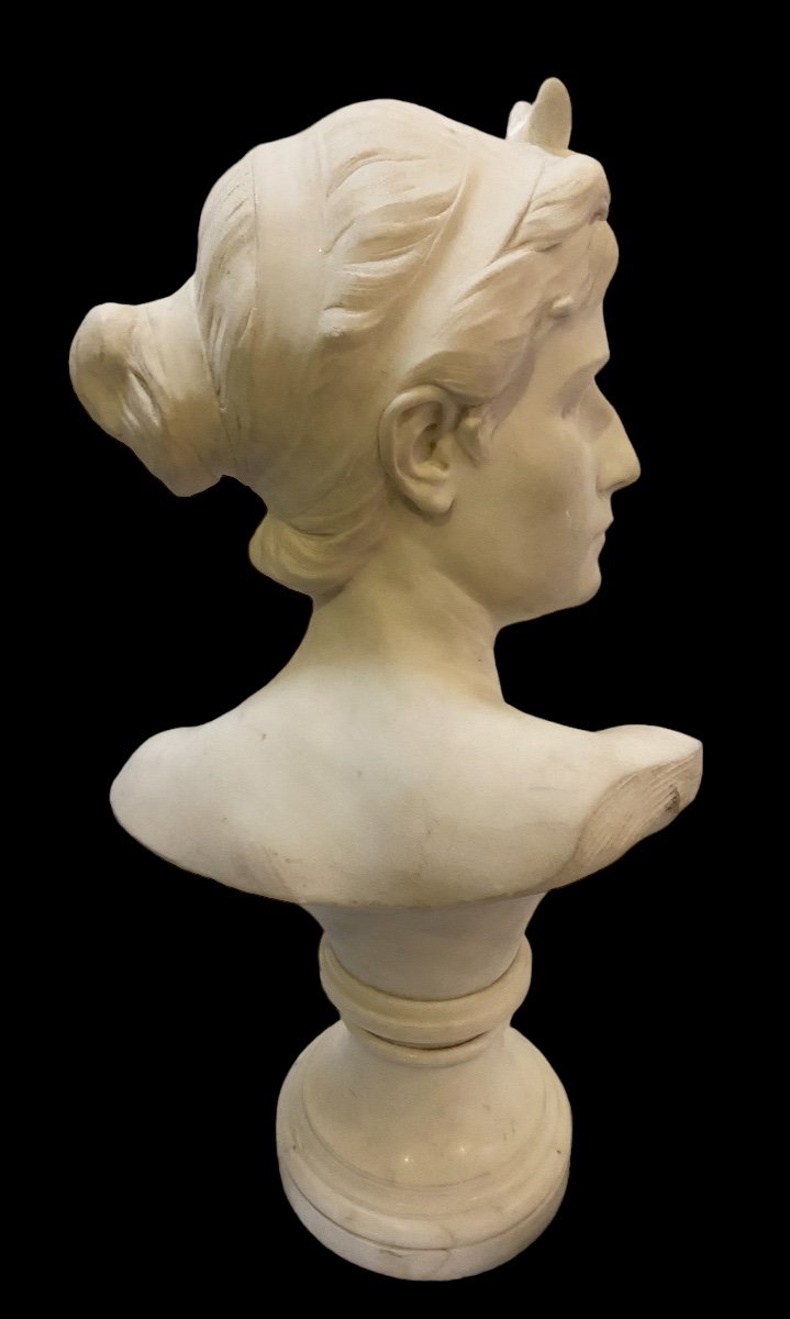 Buste De Diana En Marbre Alphonse Van Beurden 1896-photo-2