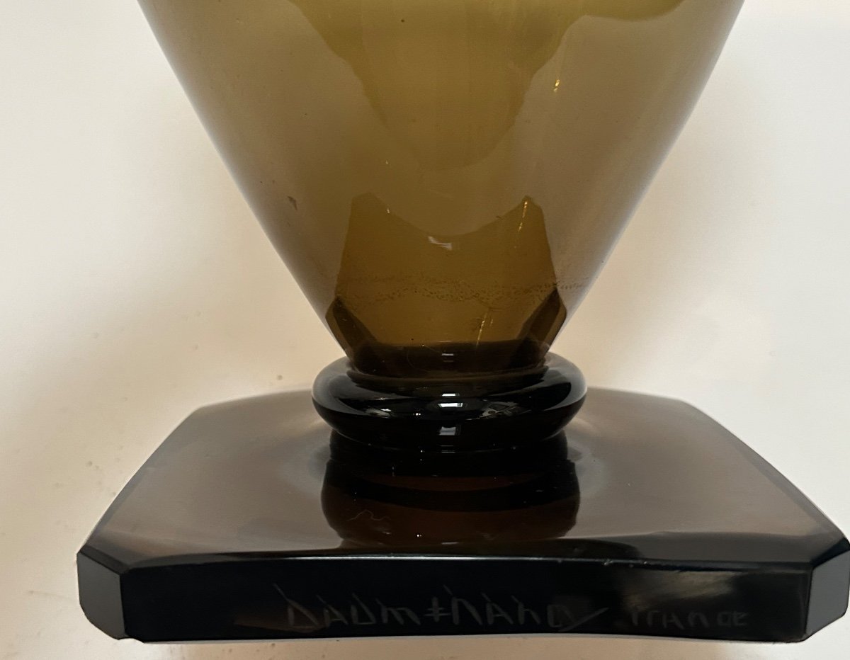 Imposing Daum Smoked Glass Vase-photo-2