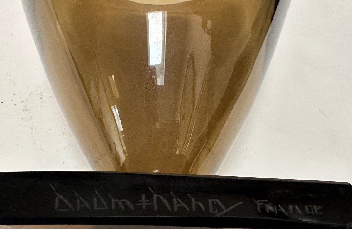 Imposing Daum Smoked Glass Vase-photo-1