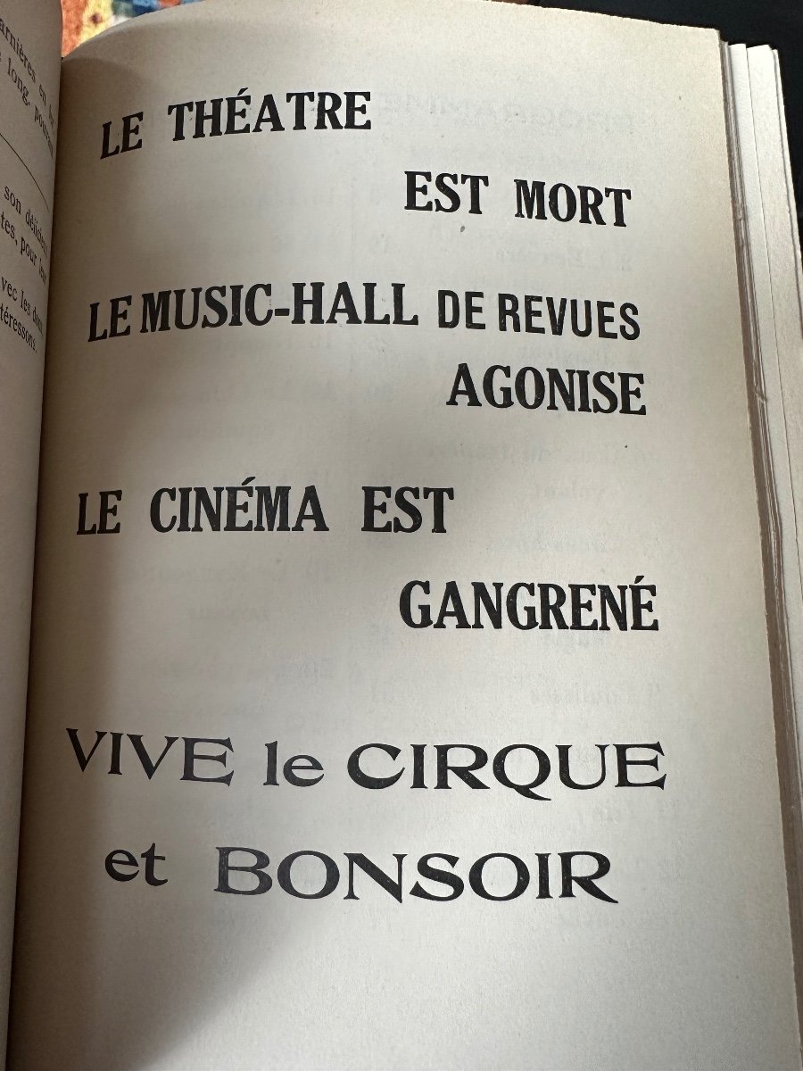 Magnifique Livre Relié cuir Avec Un Décor Vive Le Cirque 1930 De Serge -photo-7