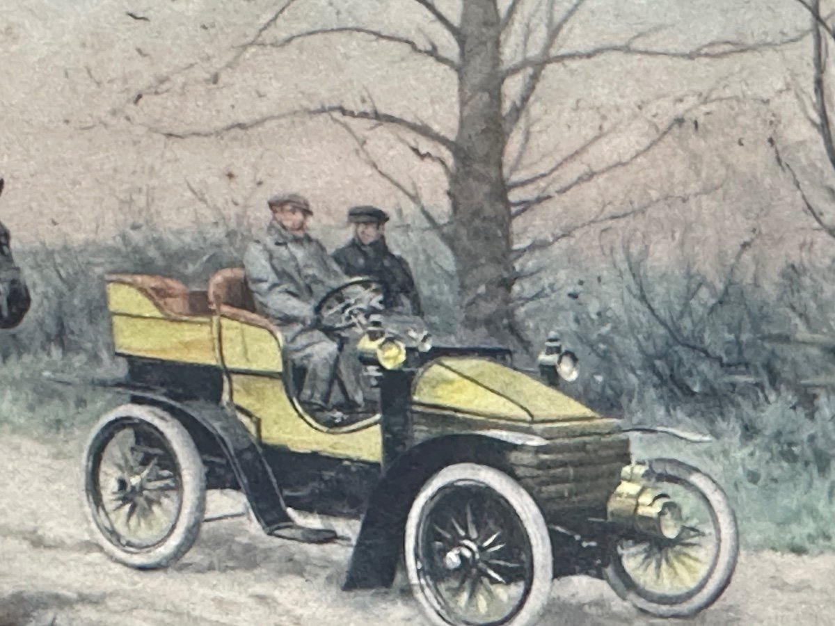 Pair Of Watercolors The First Car Rides Georgewright -photo-2