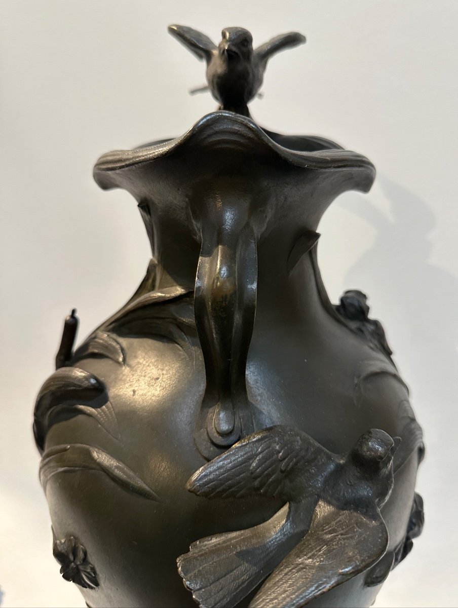 Imposing Unsigned Art Nouveau Vase By Jean-baptiste Sloodts -photo-3