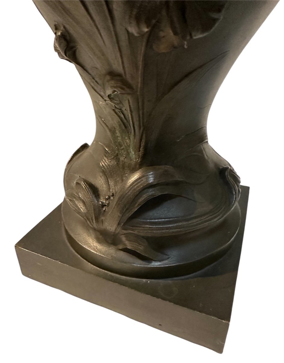 Imposing Unsigned Art Nouveau Vase By Jean-baptiste Sloodts -photo-4