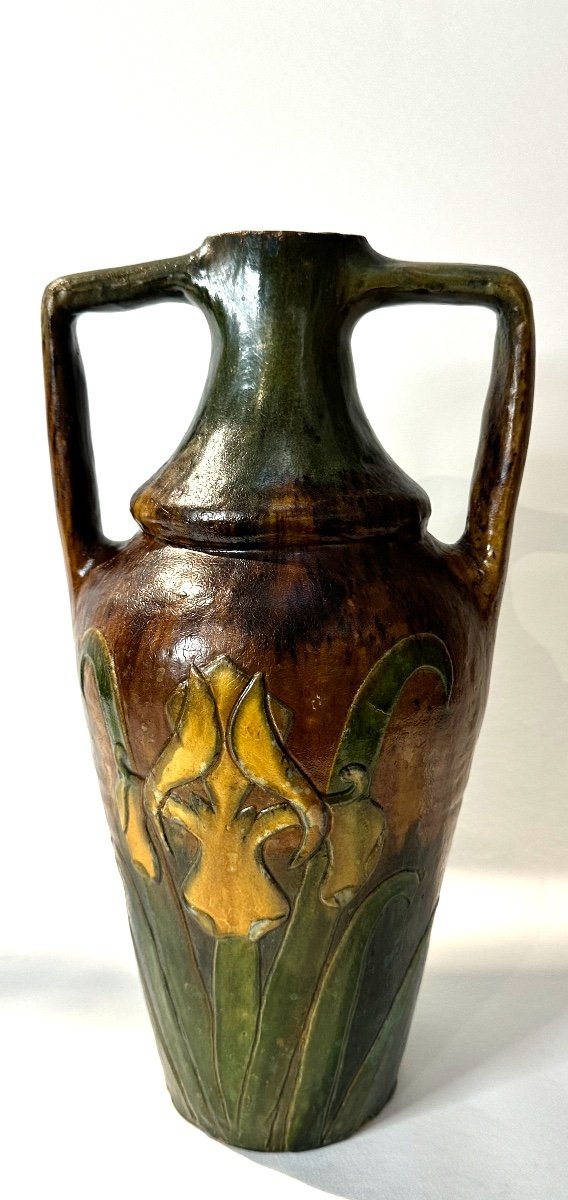 Art Nouveau Earthenware Vase Art Nouveau Léo Maes -photo-3