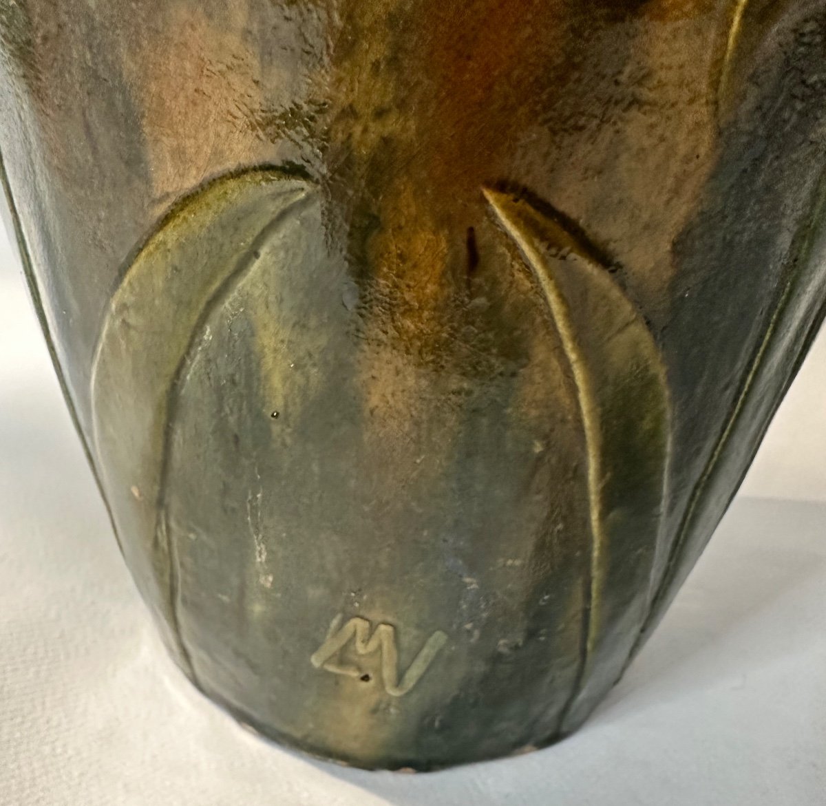 Art Nouveau Earthenware Vase Art Nouveau Léo Maes -photo-3