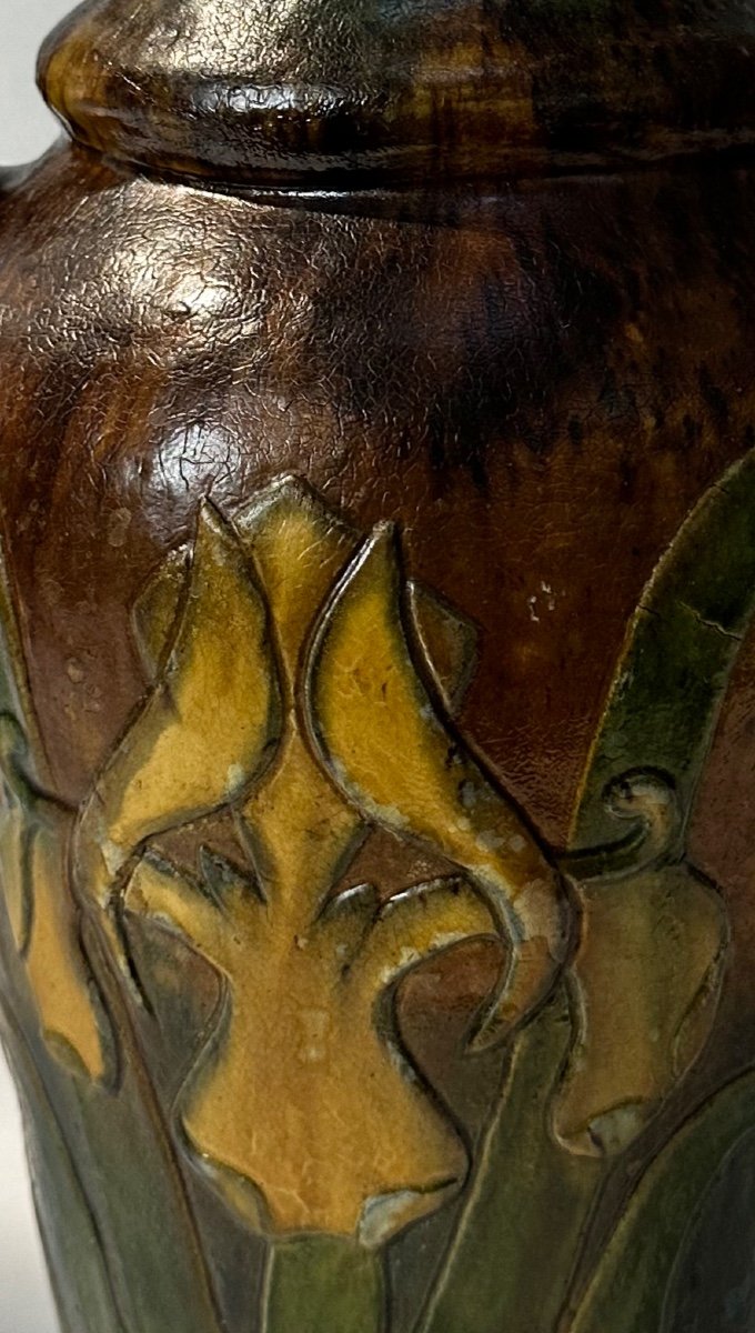 Art Nouveau Earthenware Vase Art Nouveau Léo Maes -photo-4