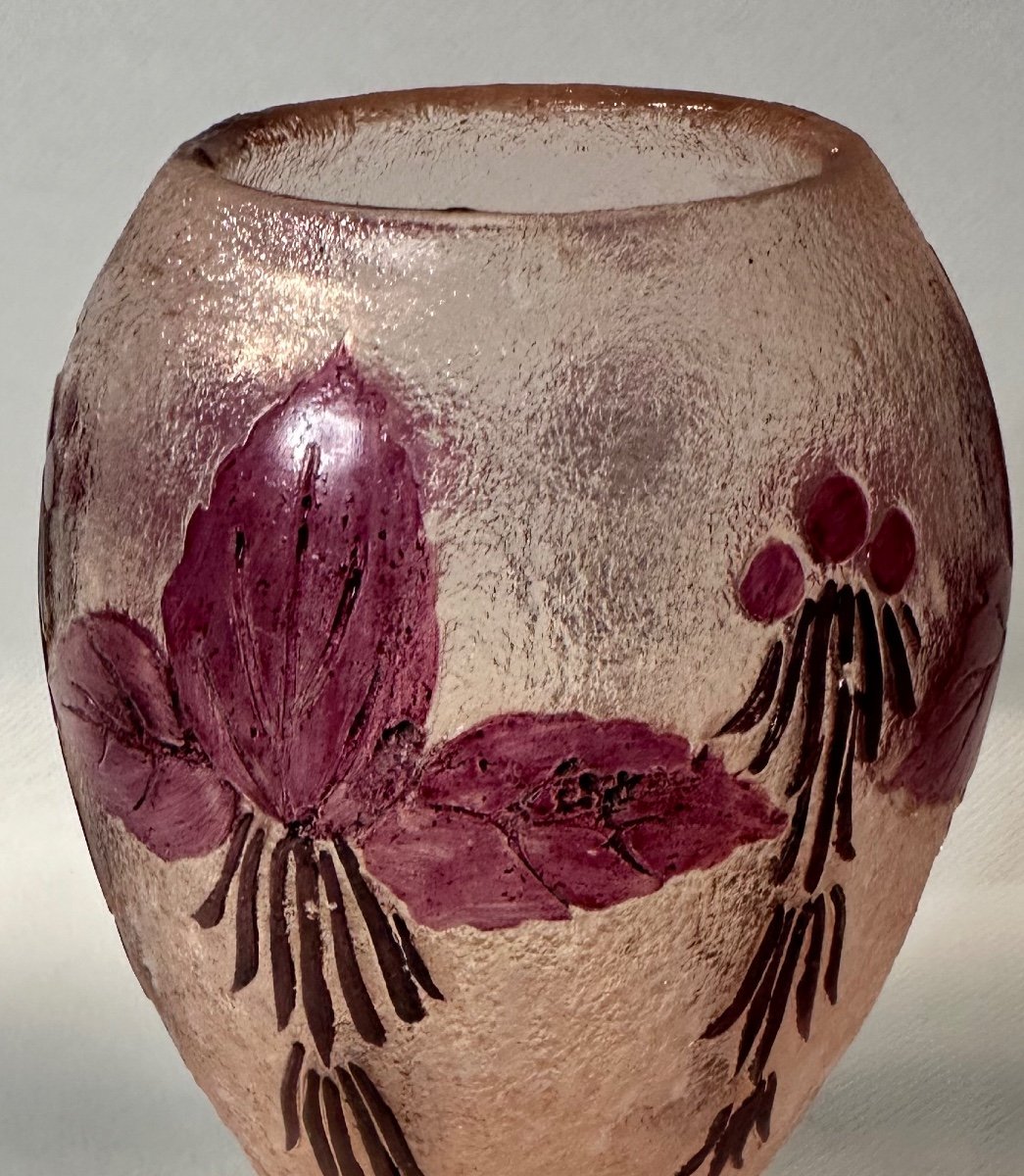 Legras Vase Circa 1920 Stylized From The Rubis Series-photo-2