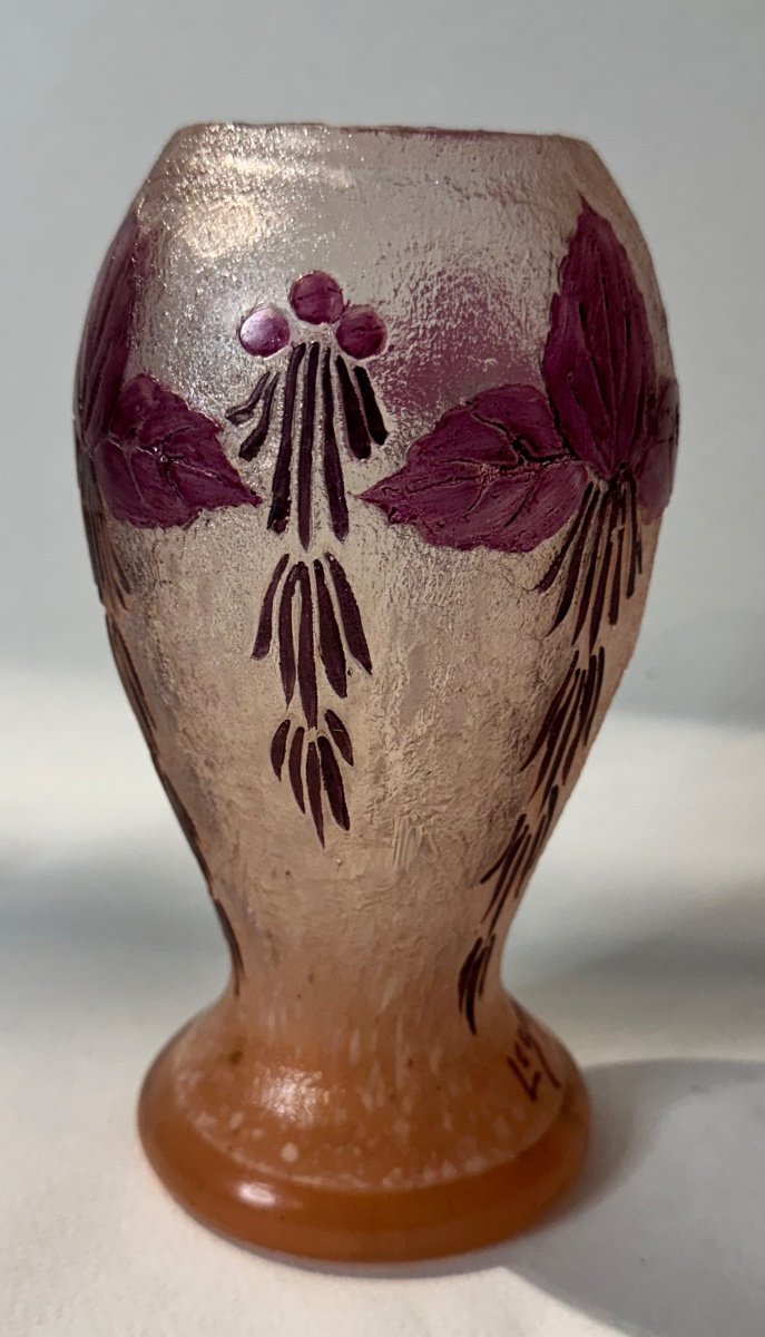 Legras Vase Circa 1920 Stylized From The Rubis Series-photo-4