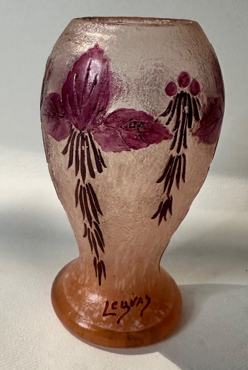 Legras Vase Circa 1920 Stylized From The Rubis Series