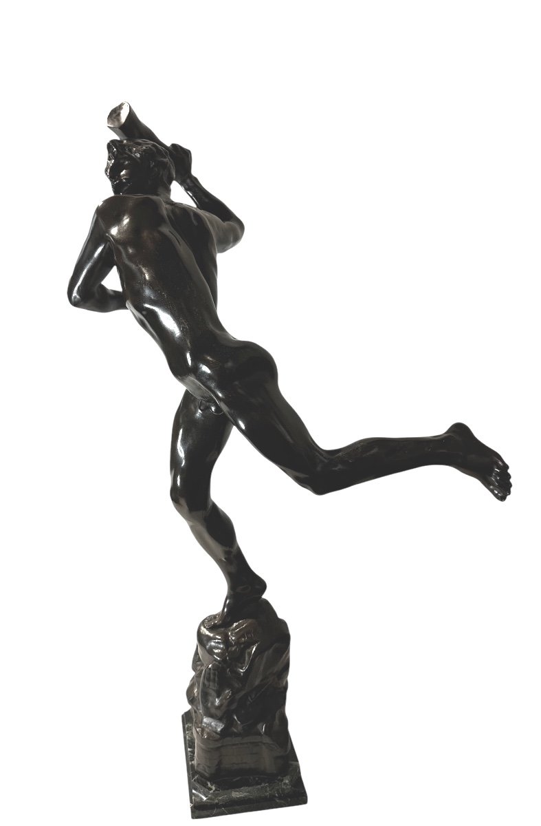 Sculpture Le Brabo By Jef Lambeaux Belgium Bronze -photo-3