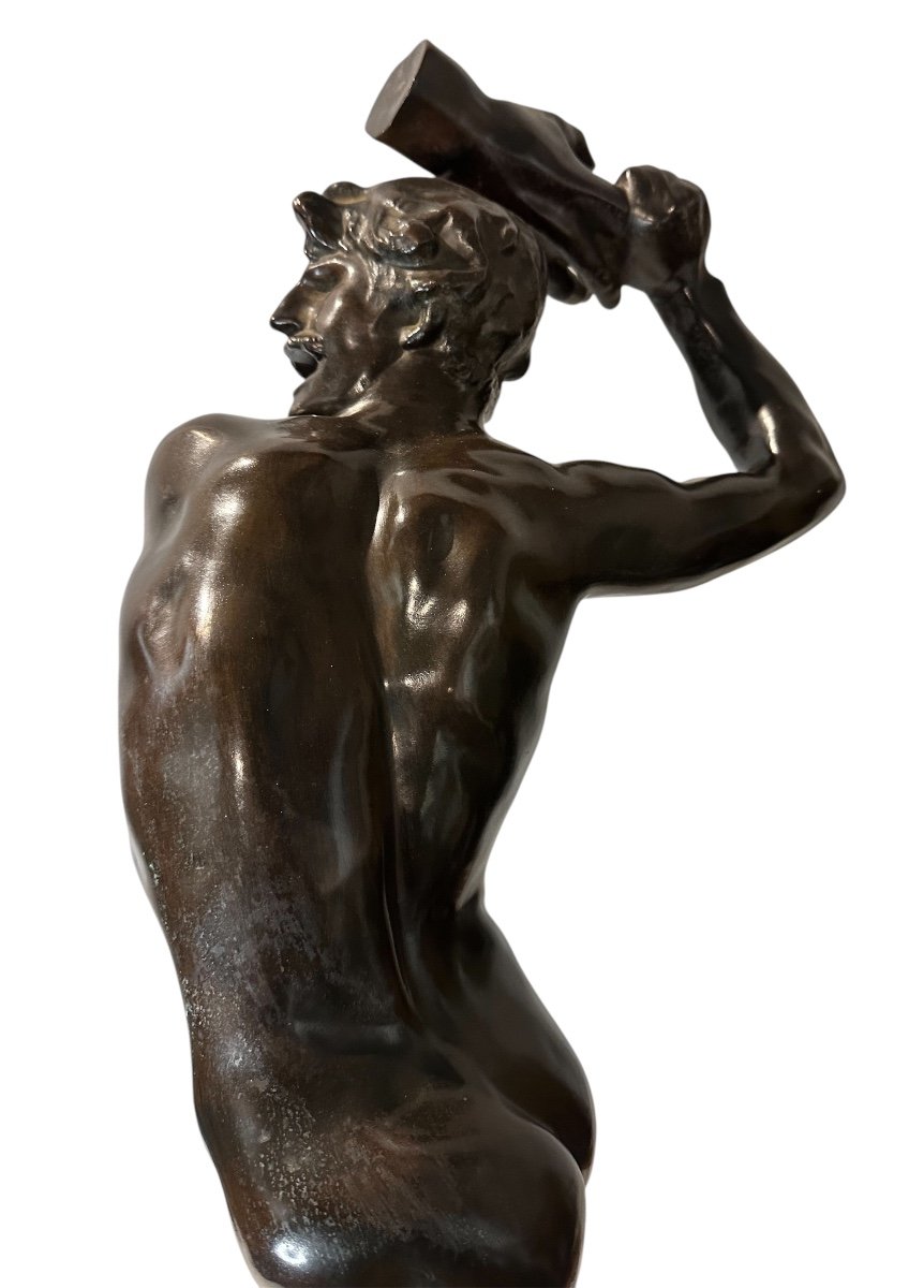 Sculpture Le Brabo By Jef Lambeaux Belgium Bronze -photo-1