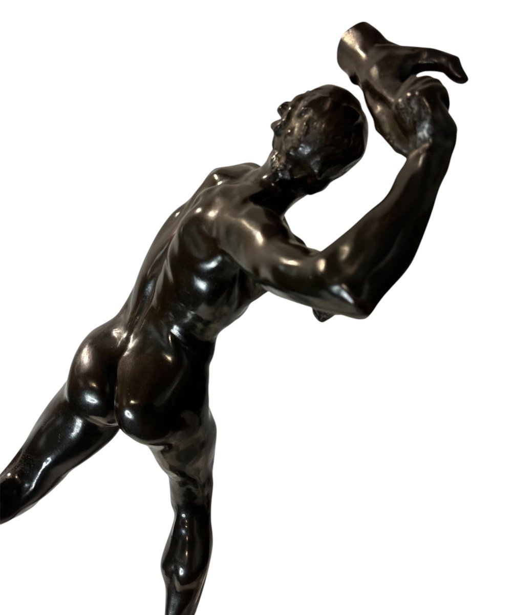 Sculpture Le Brabo By Jef Lambeaux Belgium Bronze -photo-3