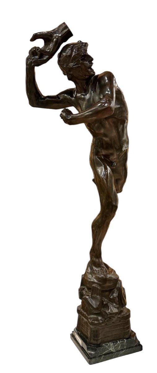 Sculpture Le Brabo By Jef Lambeaux Belgium Bronze 