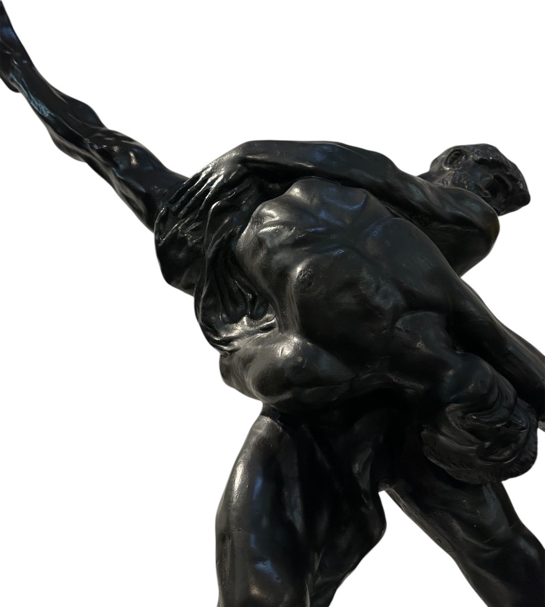 Imposing Bronze The Wrestlers By Jef Lambeaux Belgium Bronze -photo-1