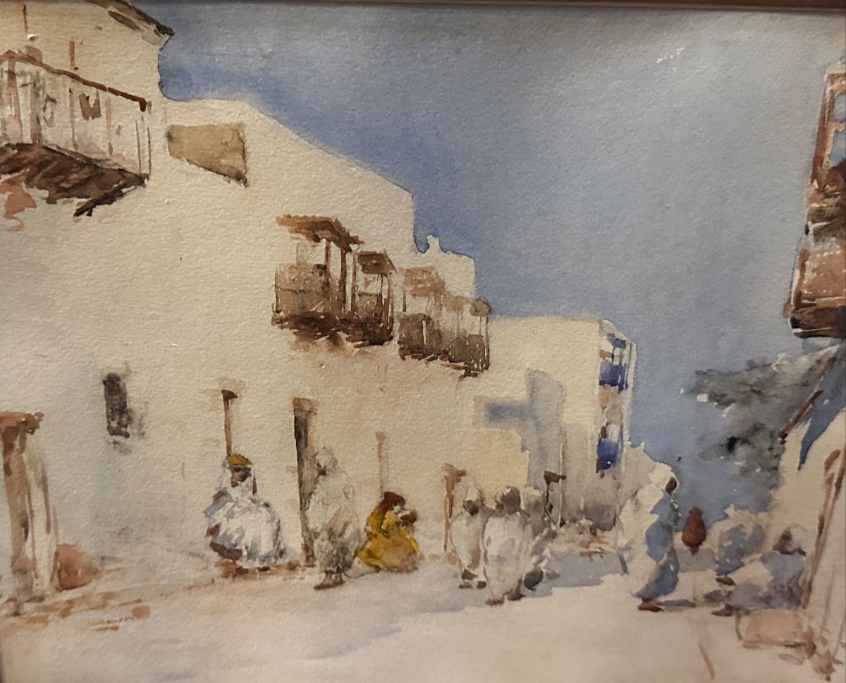 Orientalist Watercolor By Joseph Albert Pioch -photo-2