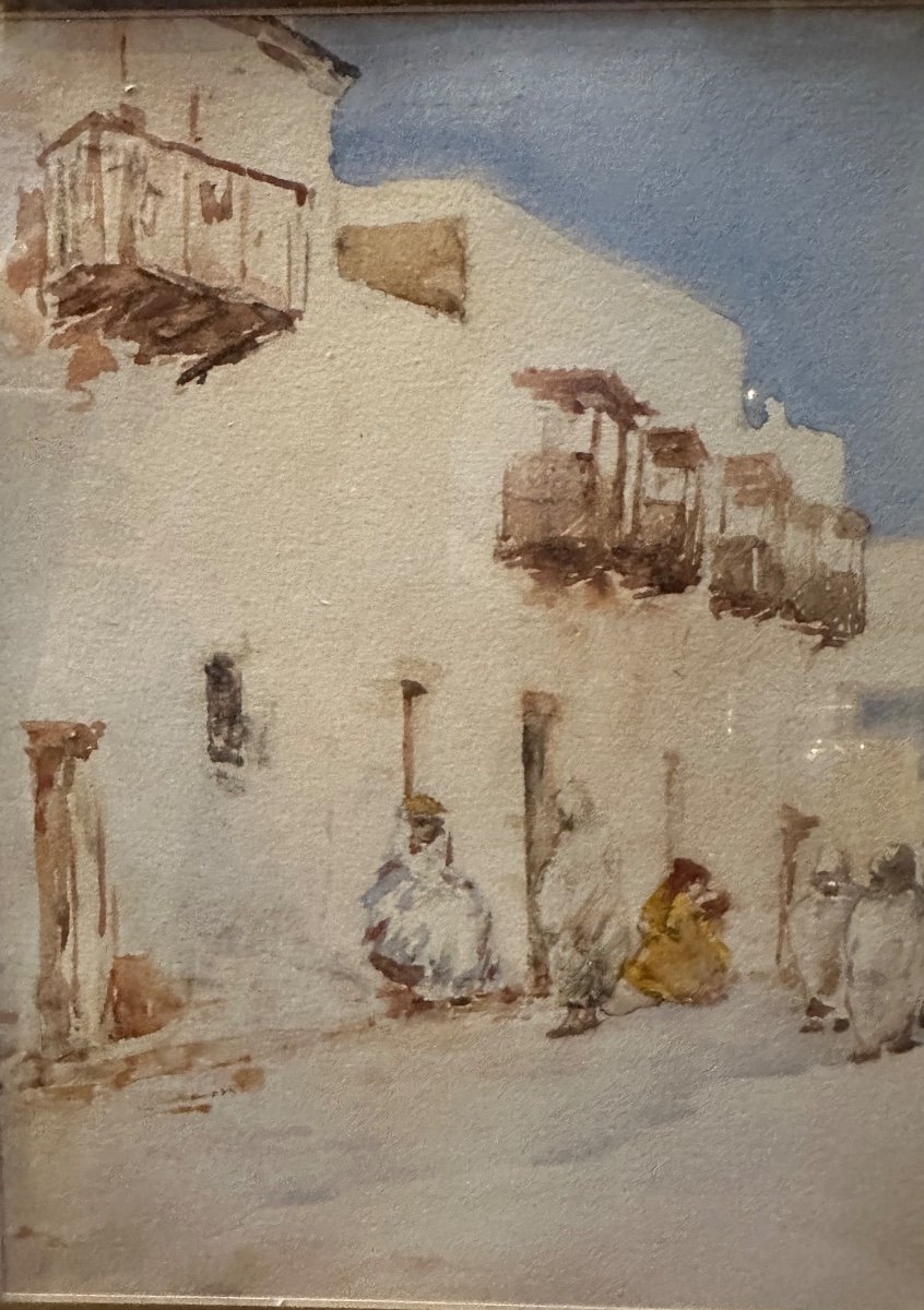 Orientalist Watercolor By Joseph Albert Pioch -photo-4