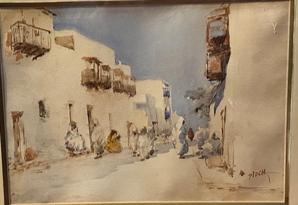 Orientalist Watercolor By Joseph Albert Pioch -photo-1