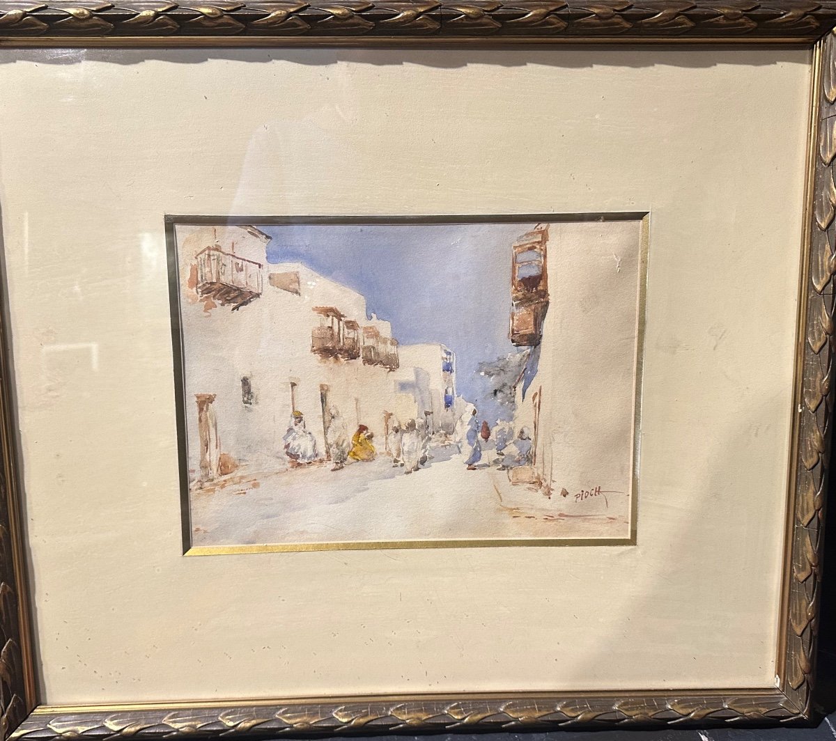 Orientalist Watercolor By Joseph Albert Pioch 