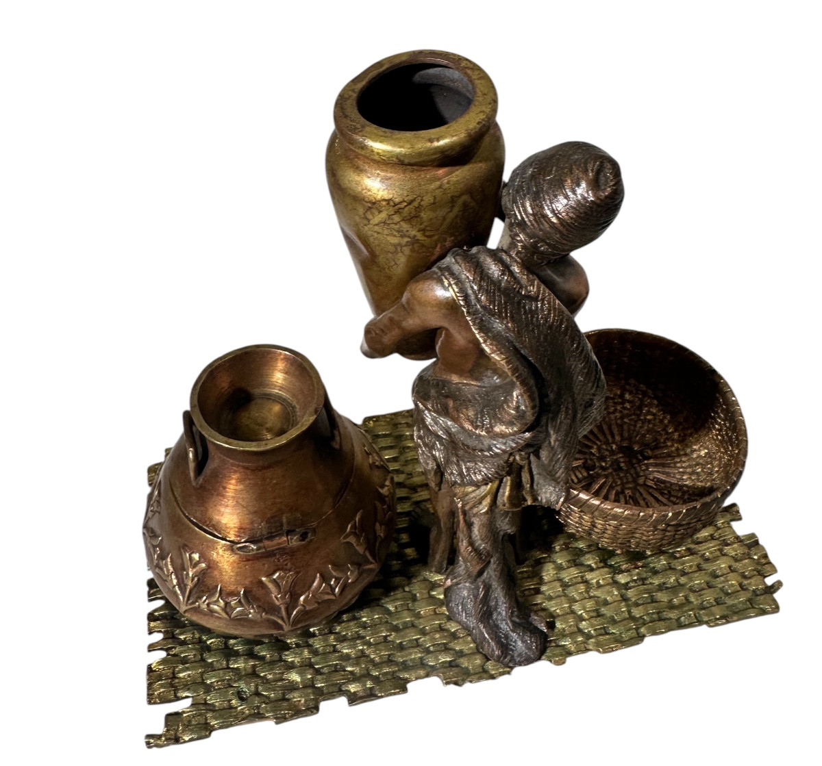 Encrier Le Marchand De Pots Encrier En Bronze -photo-4