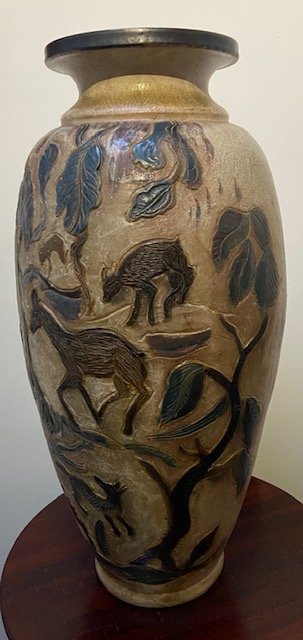 Imposant Vase, grès -  Armogres, pièce unique circa 1950-photo-2