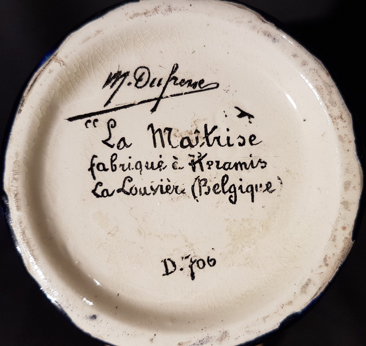 Vase En Faïence Boch Keramis, La Maitrise, c. 1922 - Maurice Dufrènes-photo-4