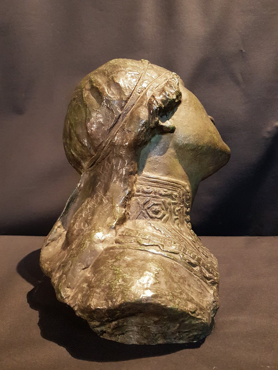 Buste d'Hélène Georges, Bronze - E. Nigritta-photo-4