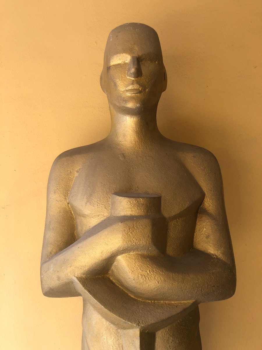 Paire de Grandes Sculpture d'Un Oscar - Matière En Résine - Dim. 37 X 58 X 210cm-photo-2