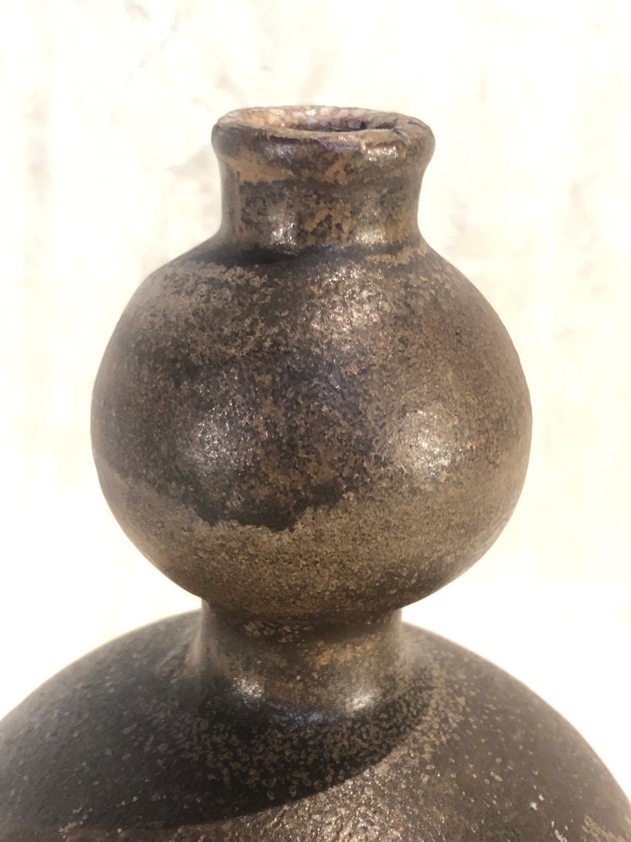 Boch Keramis Stoneware Vase With Flamed Decor  H. 21cm - D. 14cm-photo-3