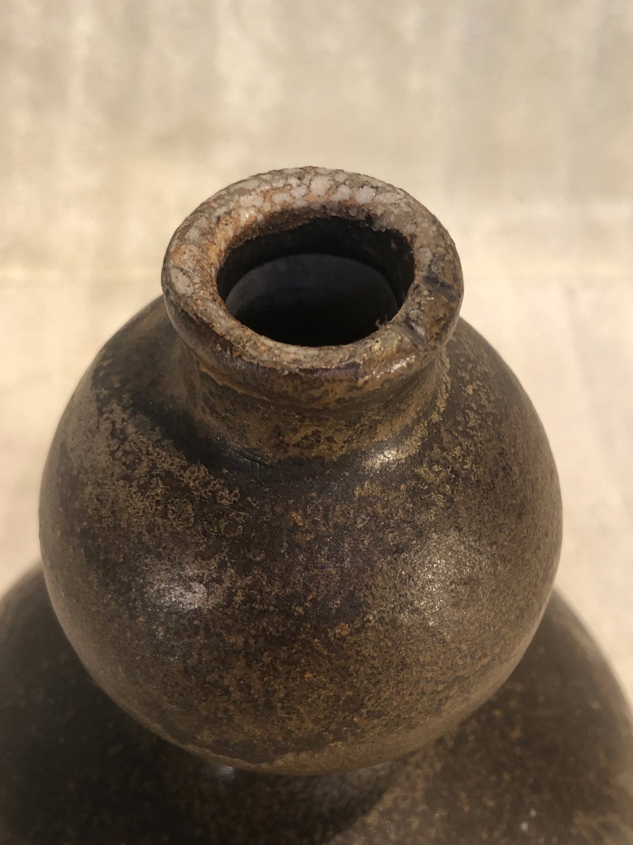 Boch Keramis Stoneware Vase With Flamed Decor  H. 21cm - D. 14cm-photo-4