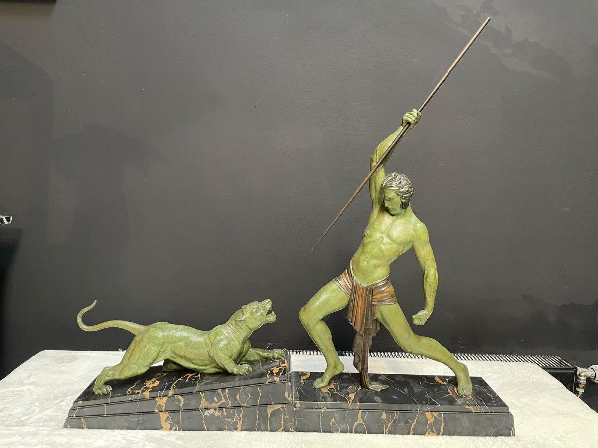 Dh Chiparus - The Man With The Lance - Artistic Bronze / Spelter - Large Format 15x92x86cm Signed