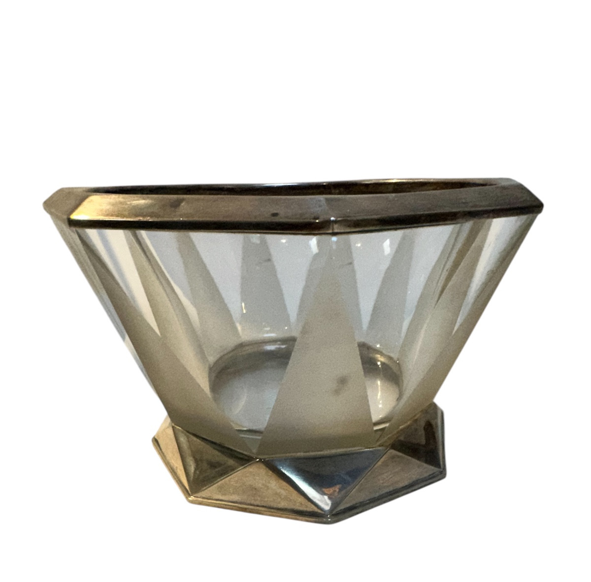 Crystal And Metal Cup - Art-deco - Size 15x26cm - Illegible Hallmark