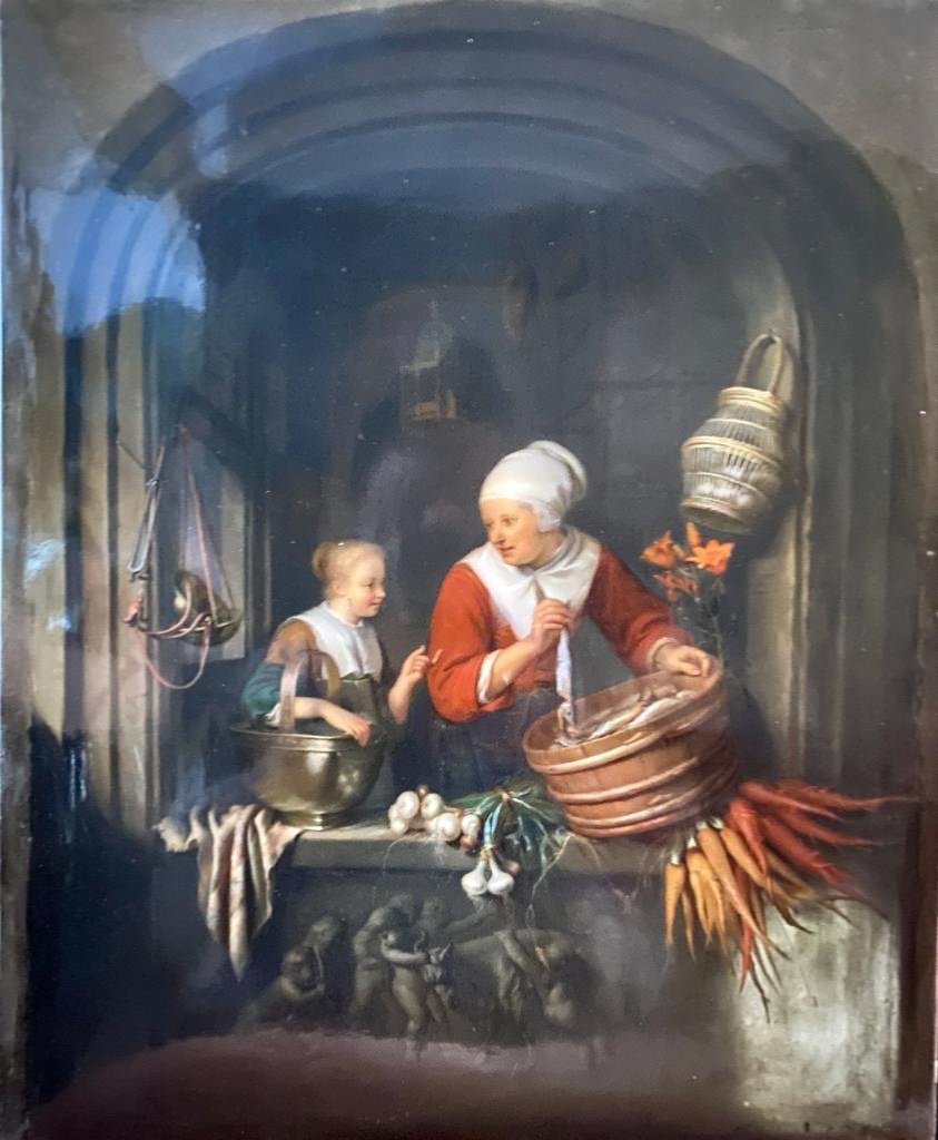 Important Kpm Plate Dutch Pattern Subject Of Gerard Dou-photo-4