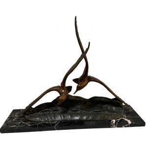 Bronze Les Mouettes J.rochard 