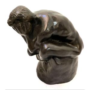 Ancient Bronze In The Style Of Rodin's Thinker