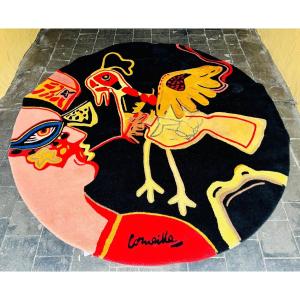 Corneille (1922-2010) - l'Oiseau Presque Déraisonnable. Tapis En Laine Signé