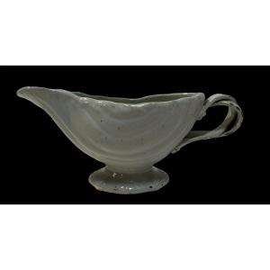 18th Century English Earthenware Sauce Boat Attributed To Wedgwood   