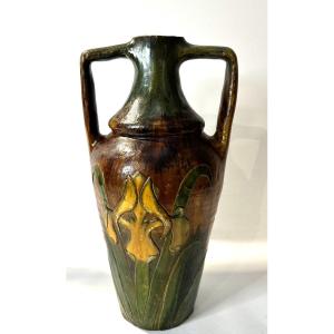 Art Nouveau Earthenware Vase Art Nouveau Léo Maes 