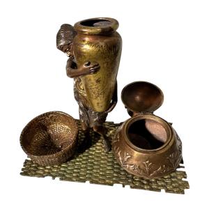 Encrier Le Marchand De Pots Encrier En Bronze 