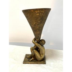 Lampe Sculpture Art Deco Georges Henri TRIBOUT (1884-1962)