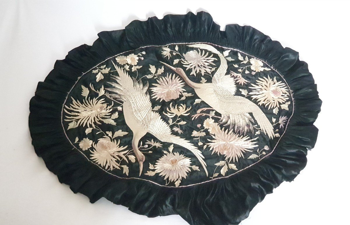 Fukuza Embroidery 19th Century Meiji Period Japan-photo-4