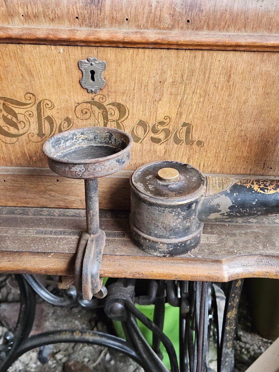 Lampe à Pétrole Pour Machine à Coudre Cheri Desprin Vers 1900-photo-4