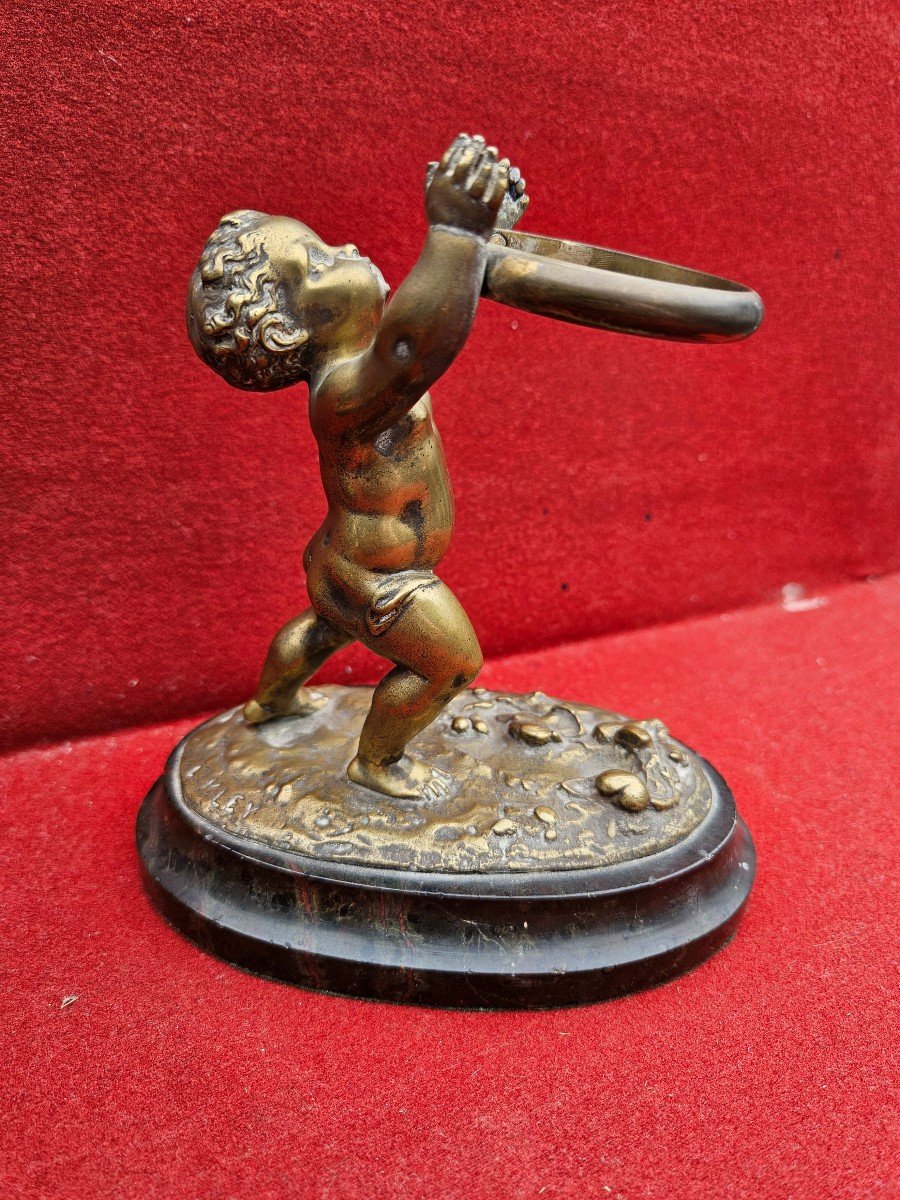 Paire d'Amours En Bronze Singés Louis Kley-photo-4