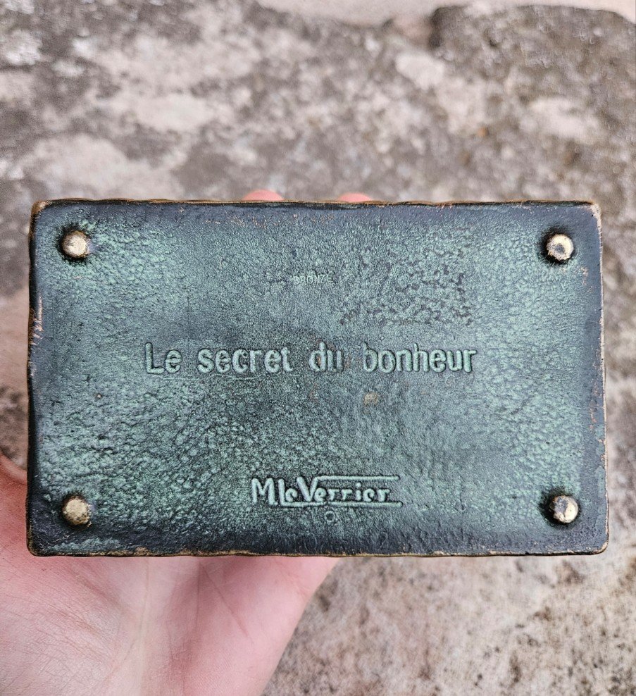 Max Le Verrier - Boîte En Bronze "le Secret Du Bonheur"-photo-3