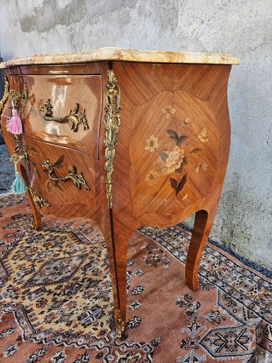 Inlaid Chest Of Drawers Stamped Marquant P.-photo-2